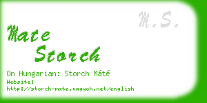 mate storch business card